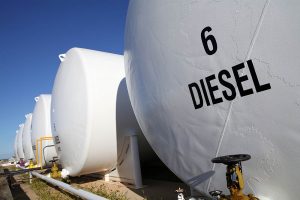 External fuel tanks at a filling station