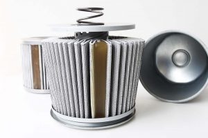 Fuel filter for engine car indetail isolate on white