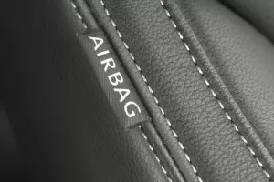 close up of an airbag textile tag
